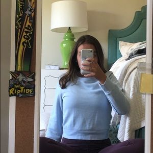Aritzia blue cropped sweater